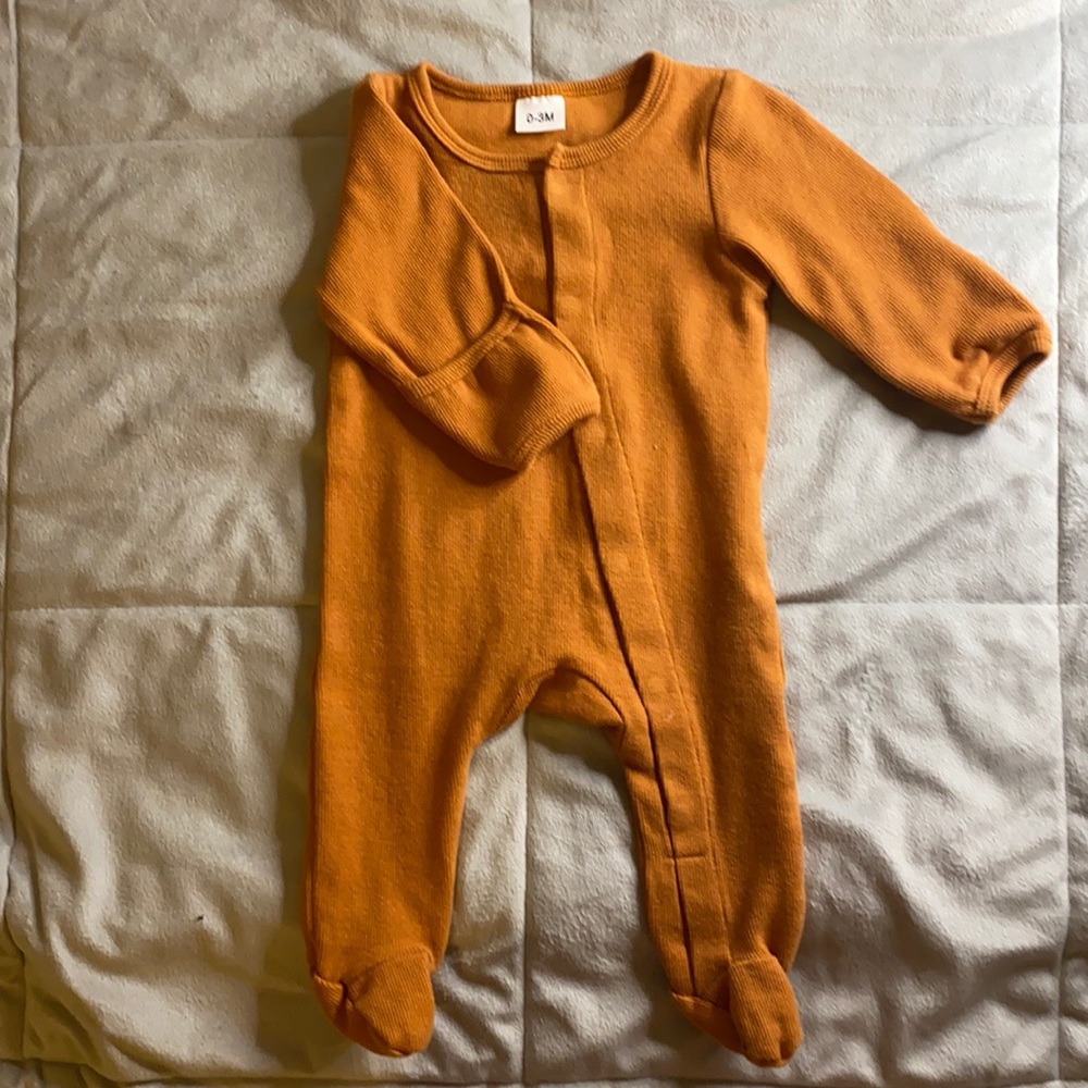 Pre-Loved Onesie,  color is cinnamon